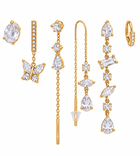 Pack de Pendientes Mariposas Cristal Dorado - 6 Colores