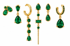 Pack de Pendientes Gotas Cristal Dorado - 6 Colores