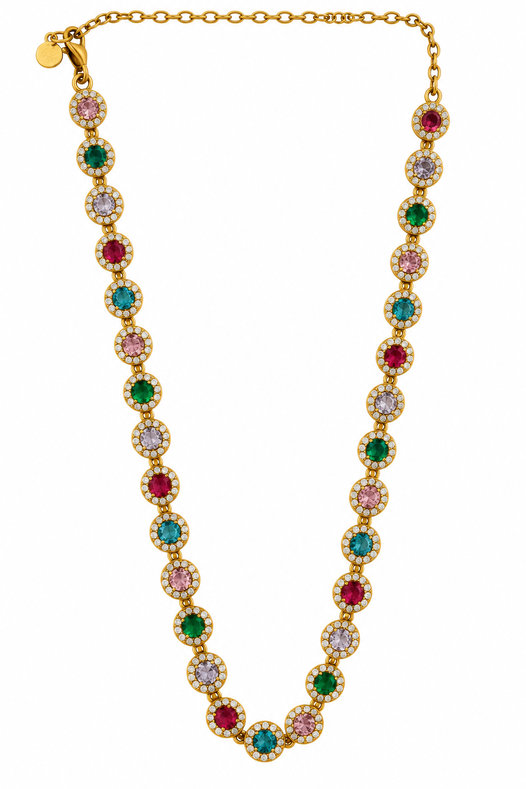 Collar Circulo Cristal - 5 Colores