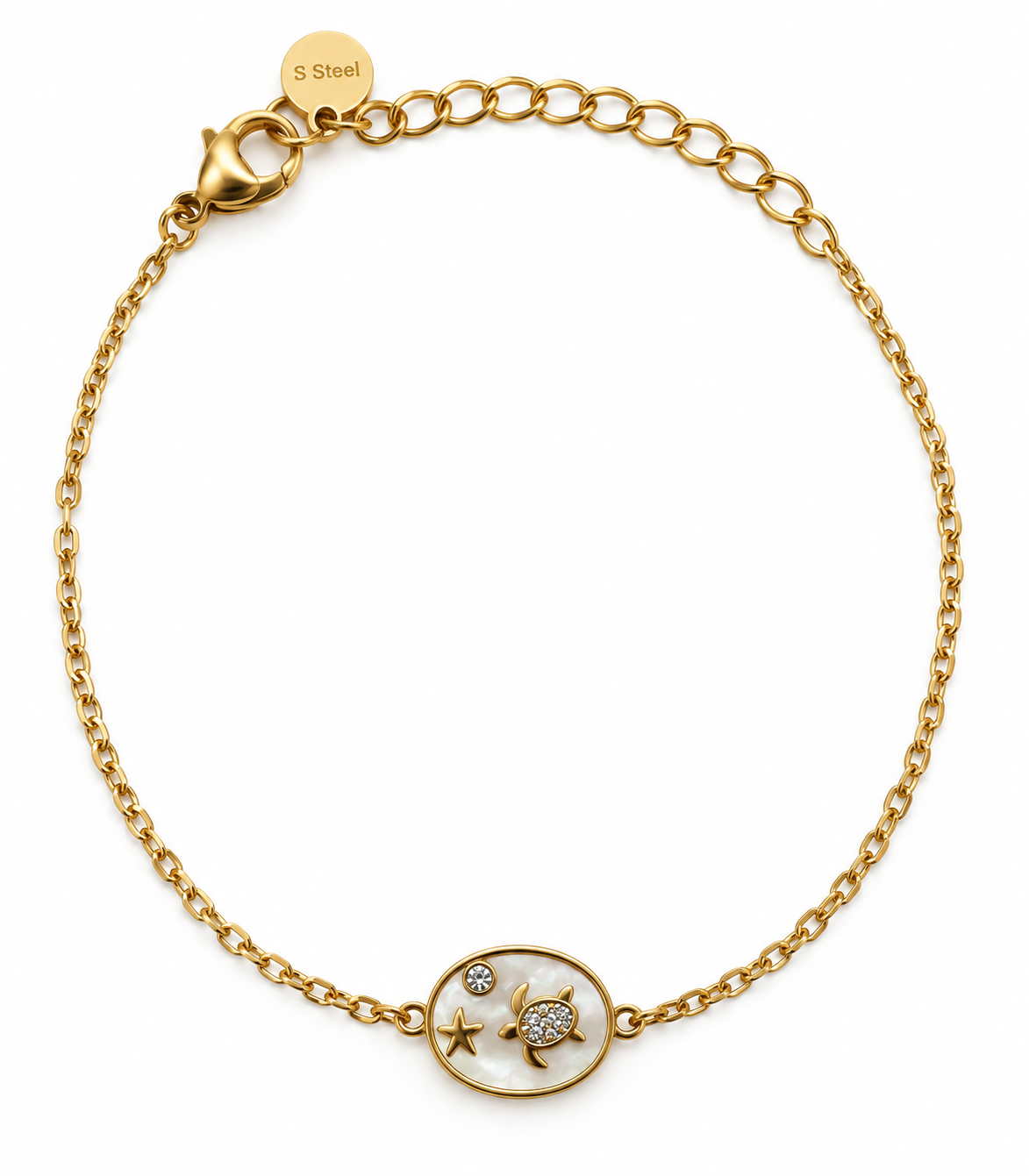 Pulsera Marino Nacarado Dorado