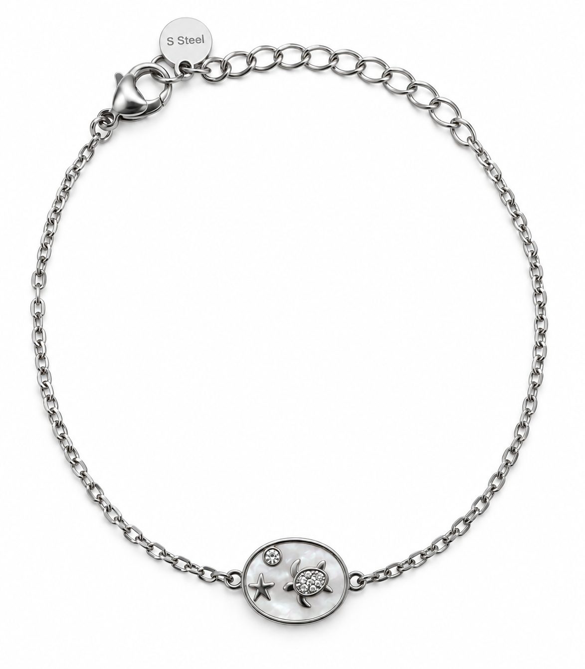 Pulsera Marino Nacarado Plateado