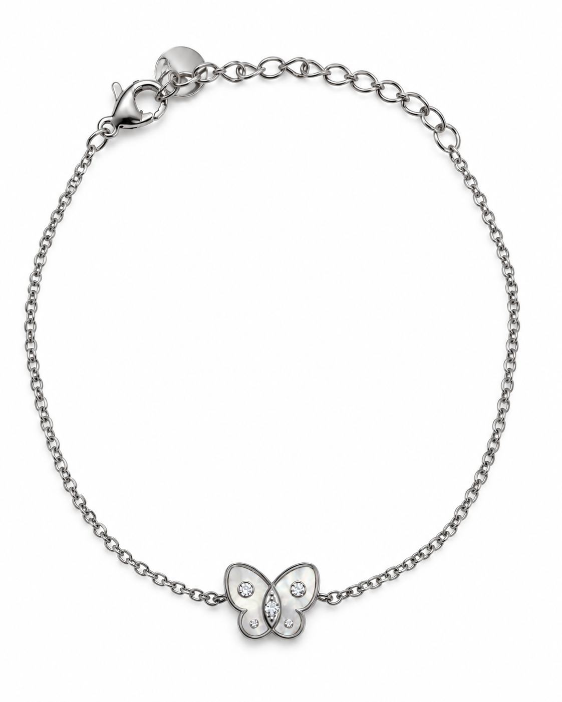 Pulsera  Mariposa Nacarada Plateada