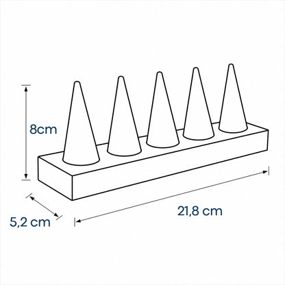 Exhibidor de 5 Conos para Anillos - 4 Colores